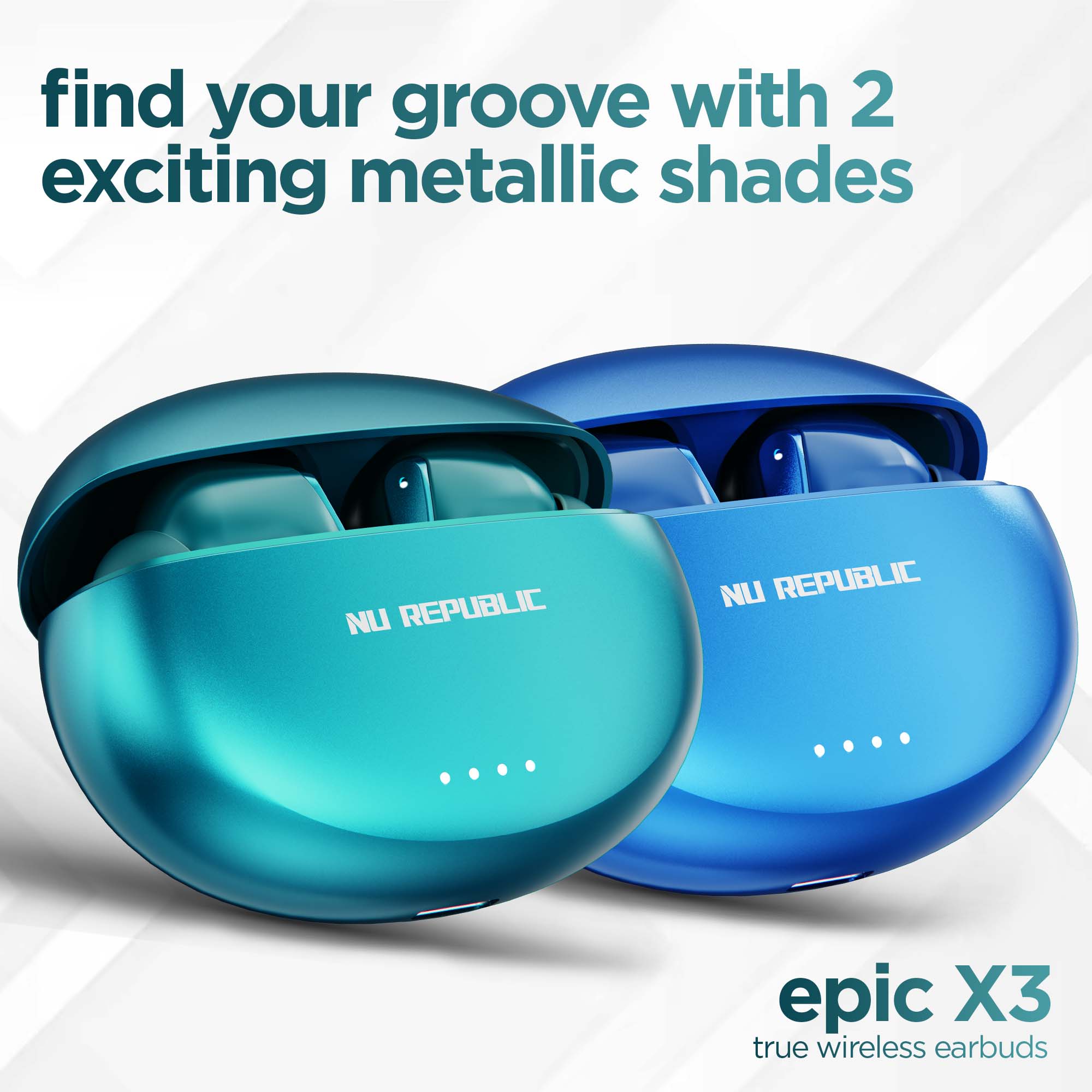 Epic X3 package includes earbuds, charging case, and USB Type-C charging cable