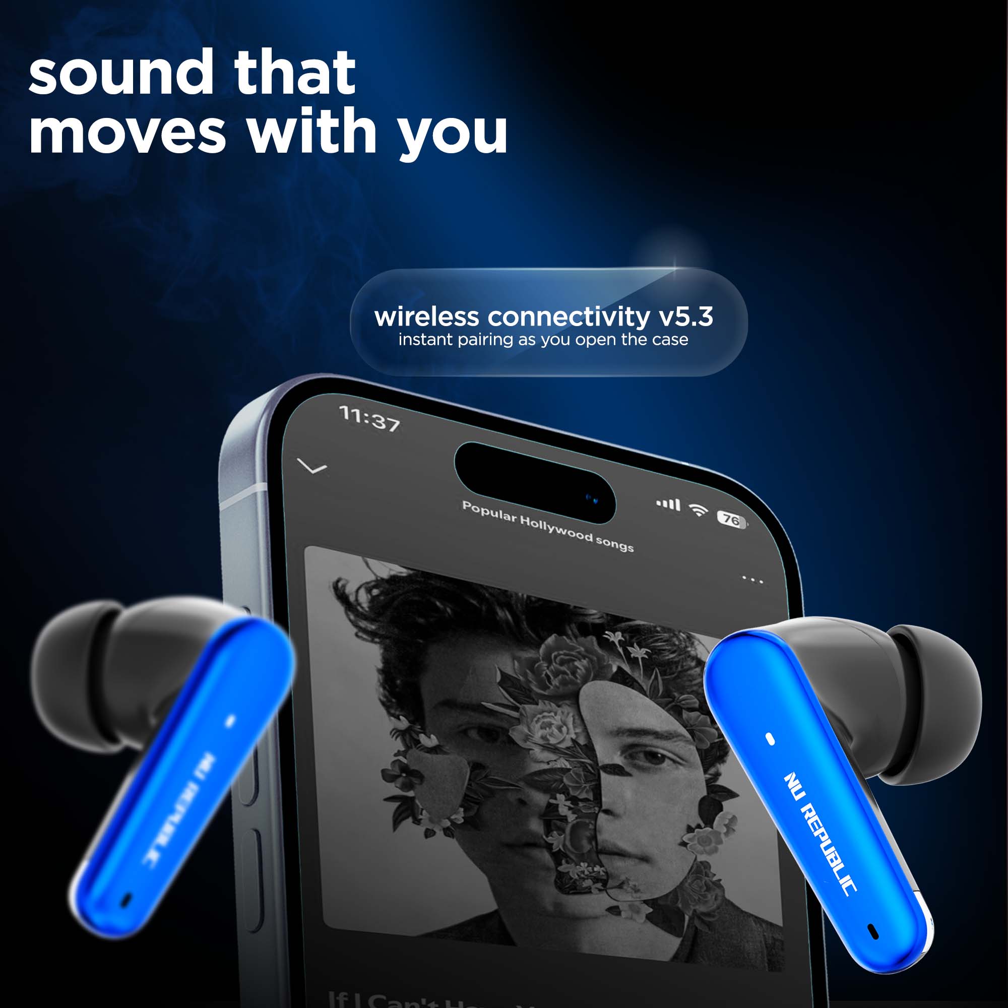 Epic X4 Green earbuds featuring Bluetooth 5.3 for stable and efficient wireless connectivity