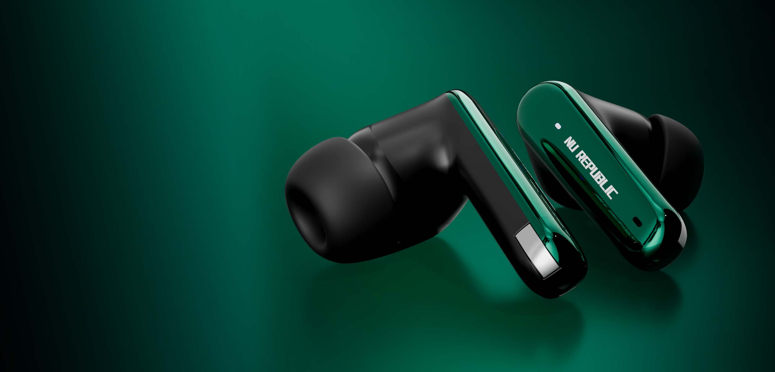 Epic X4 Green wireless earbuds with extended battery life for all-day use