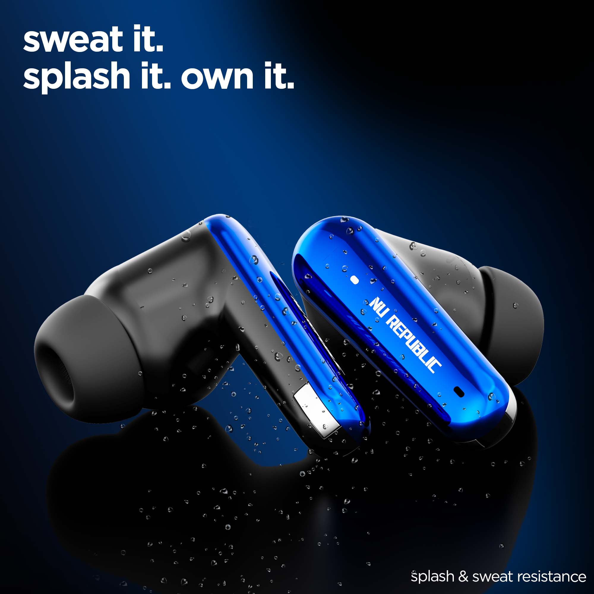 Epic X4 Green earbuds with splash and sweat resistance for workouts and everyday adventures