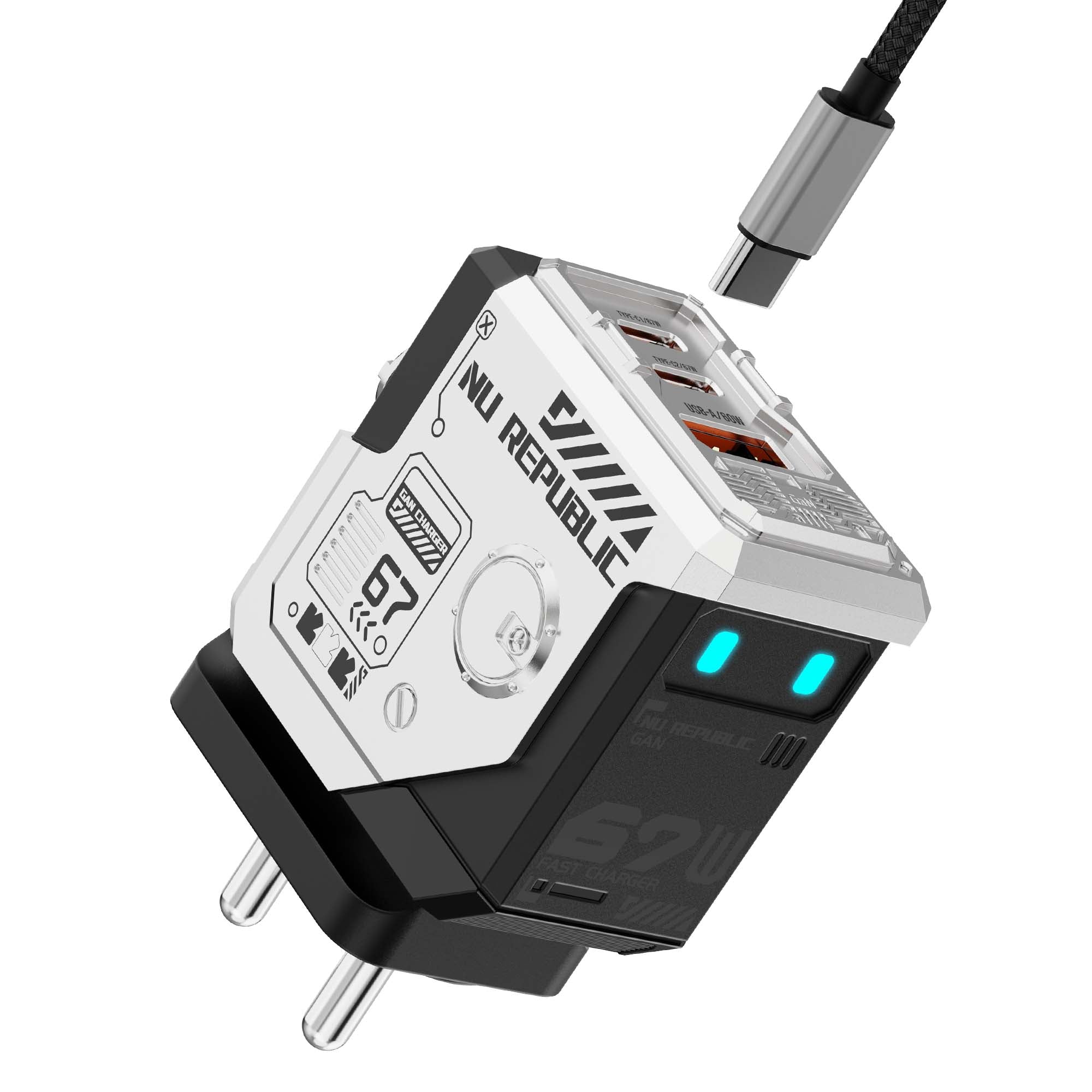 Cybotron 67W GaN Superfast Wall Charger Silver