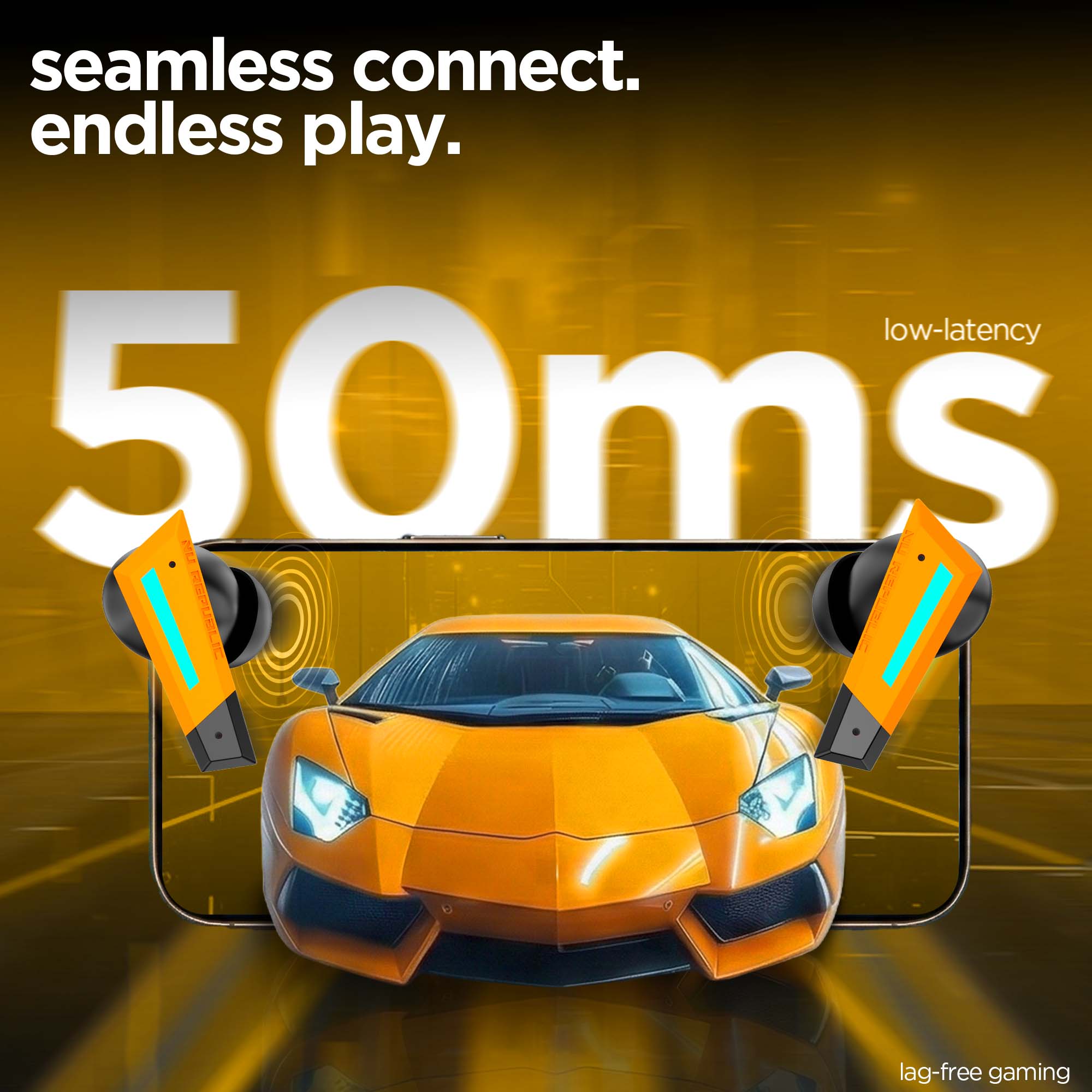 Transform X low latency gaming earbuds with 50ms response time for lag-free gameplay