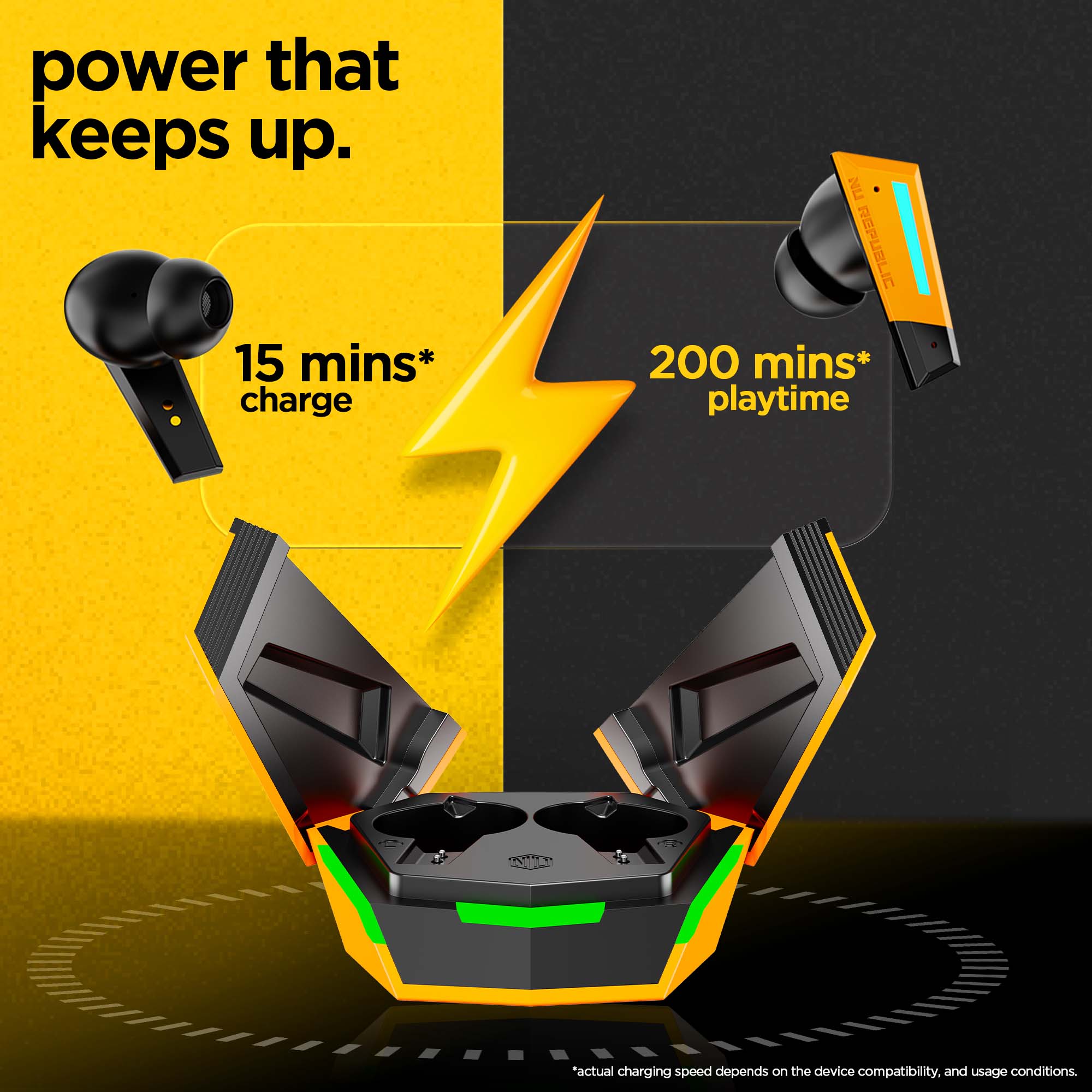Transform X wireless earbuds with fast charging support delivering 200 minutes playtime in 15 minutes